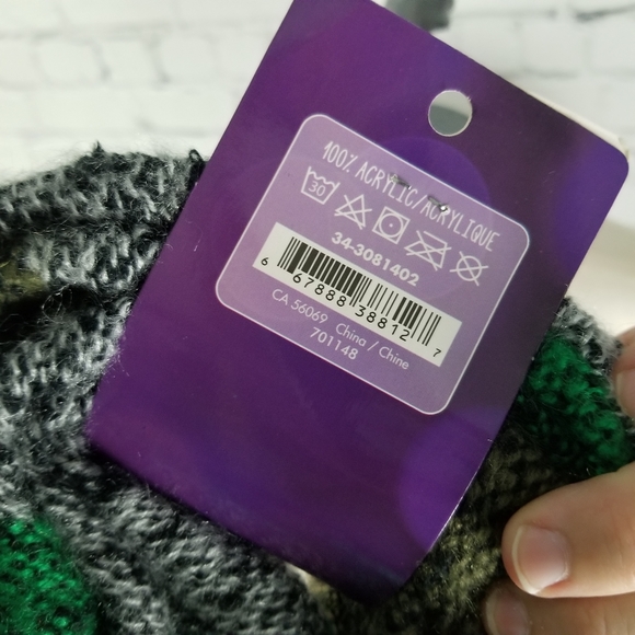 TRUE NORTH | striped acrylic knit fringe scarf - Picture 4 of 4